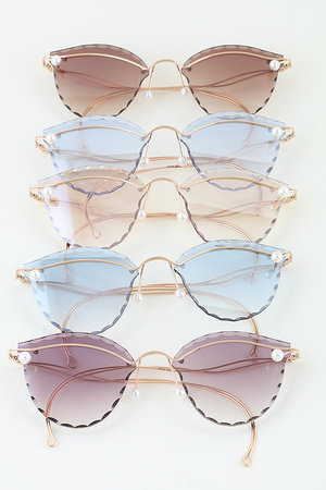 Pearl Beaded Ripple Sunglasses