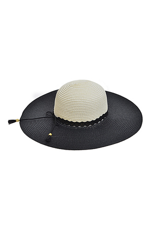 Summer Hat With Lace Strap Design And Thin Bow