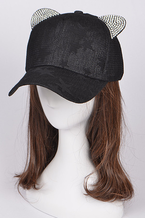 Daily Cap With Star and Cat Ear Detail