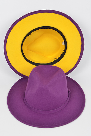 Faux Wool Two Tone Hat.