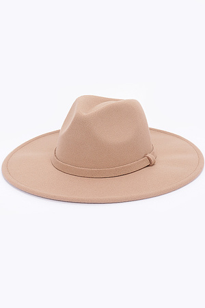 Faux Wool Leo Band Fedora Hat.