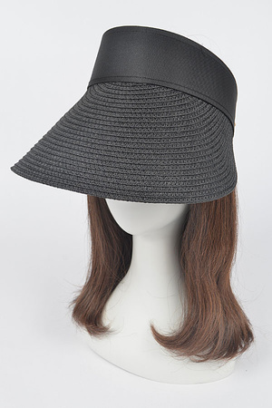 Faux Straw Visor Hat