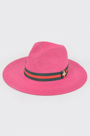 Faux Straw Fedora Hat
