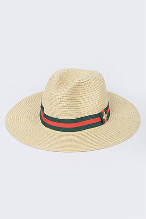 Faux Straw Fedora Hat