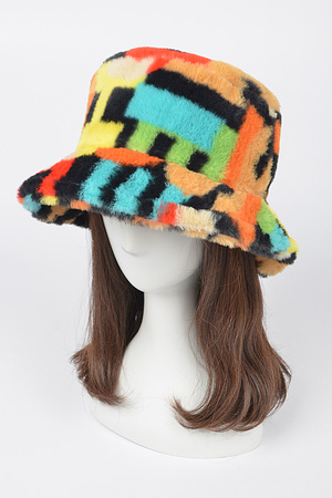 Multi Color Fur Bucket Hat