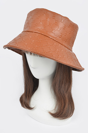 Faux Embossed Leather Bucket Hat