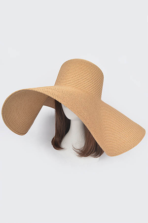 Faux Straw Wide Brim Hat