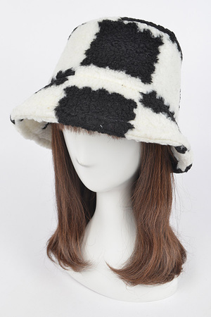 Faux Fur Printed Bucket Hat
