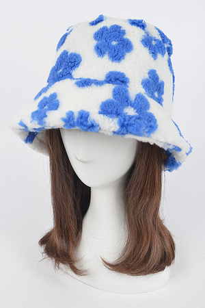 Faux Fur Printed Bucket Hat