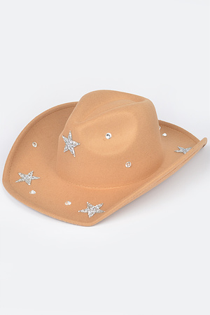 Faux Wool Star Cowboy Hat