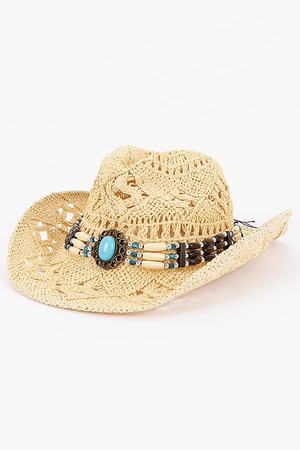 Faux Straw Cowboy Hat