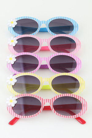 KIDS Striped Daisy Flower Sunglasses