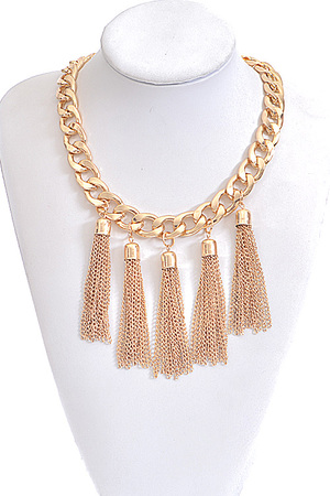 Golden Tassel Chain Necklace