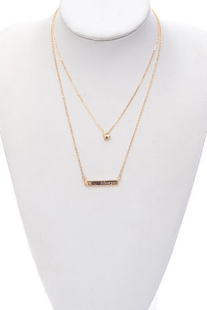 I Love You Imprinted Pendant Necklace