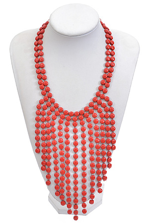 Circle Droplet Linked Drop Statement Necklace