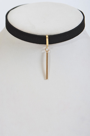 Simple Plain Choker Necklace With Bar