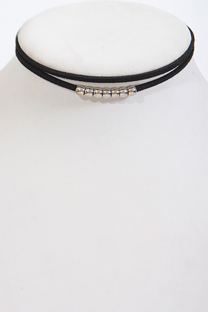 Double Layered Thin Simple Choker With Beads