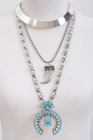 Fashion Long Necklace with Crescent Theme Stone