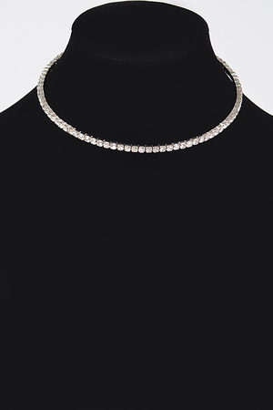 Shiny Thin Formal Rhinestone Necklace.