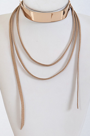 Shiny Solid Multi Layer Choker Necklace
