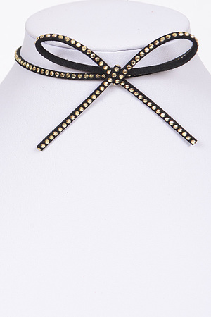 Flashy Bow Choker Necklace