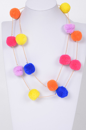 Fur Ball Lovers Colorful Necklace