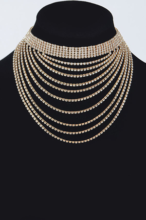 Layered Rhinestone Elegant Necklace