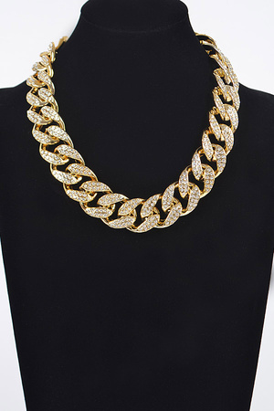 Oversized Stone Chain Necklace