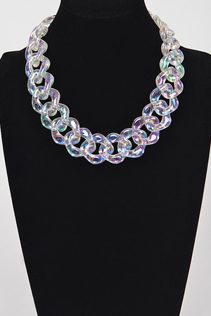 Oversized AB Plastic Chain Necklace