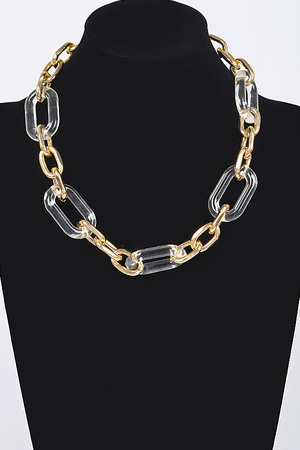 Mixed Metal Link Chain Necklace