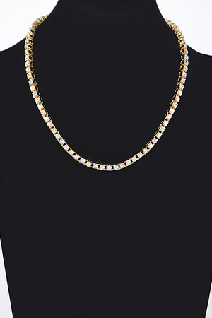 Rhinestone Chain Layered Necklace 45CM