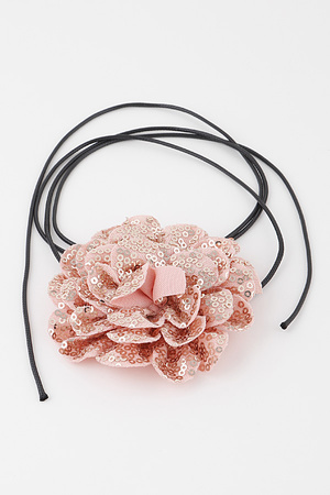 Sequin Flower Choker Necklace