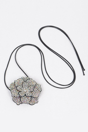 Rhinestone Flower Choker Necklace