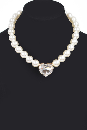 Faux Pearl Stone Necklace