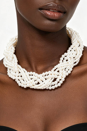 Multi Braided Pearl Earring