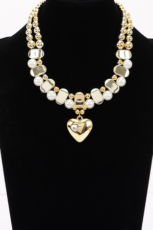 Multi CCB and Pearl Necklace