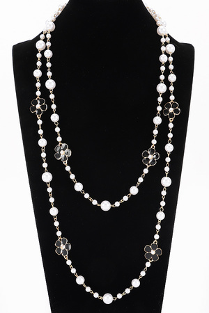 Multi Faux Pearl layered Necklace