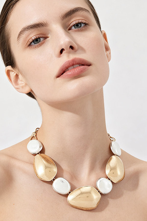 Irregular Pebble Statement Necklace