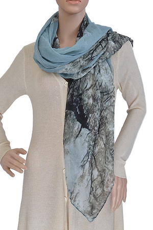 Solid and print scarf 641