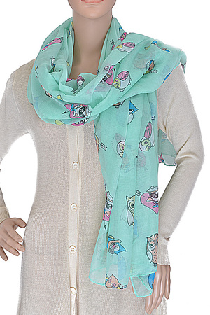 Colorful Owl Printed Scarf