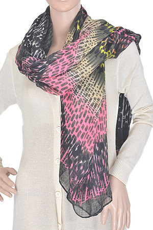 Multicolor Painted Sheer Scarf