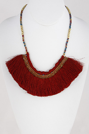 Tribal Inspired Tassel Necklace 7HBB9
