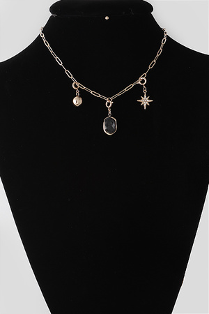 Triple Pendant Chain Necklace