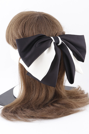 Black N White Ribbon Hair Clip