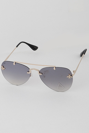 Luxury Rimless Killer Bee Aviator Sunglasses