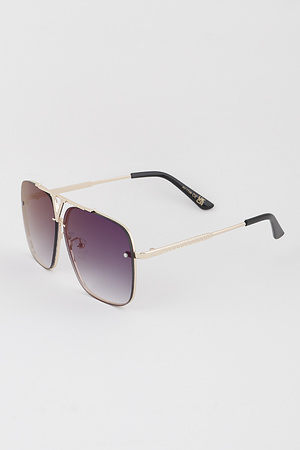 Minimal V Gradient Aviator Sunglasses
