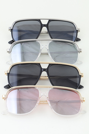Modern Chic Straight Aviator Sunglasses