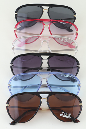 Polished Chic Straight Aviator Sunglasses