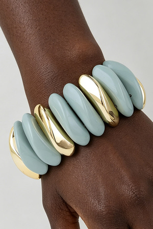 Twin Toned Abstract Bar Cuff Bracelet