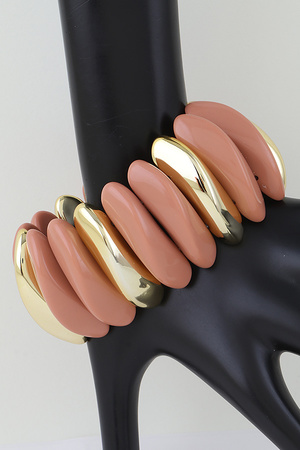 Twin Toned Abstract Bar Cuff Bracelet
